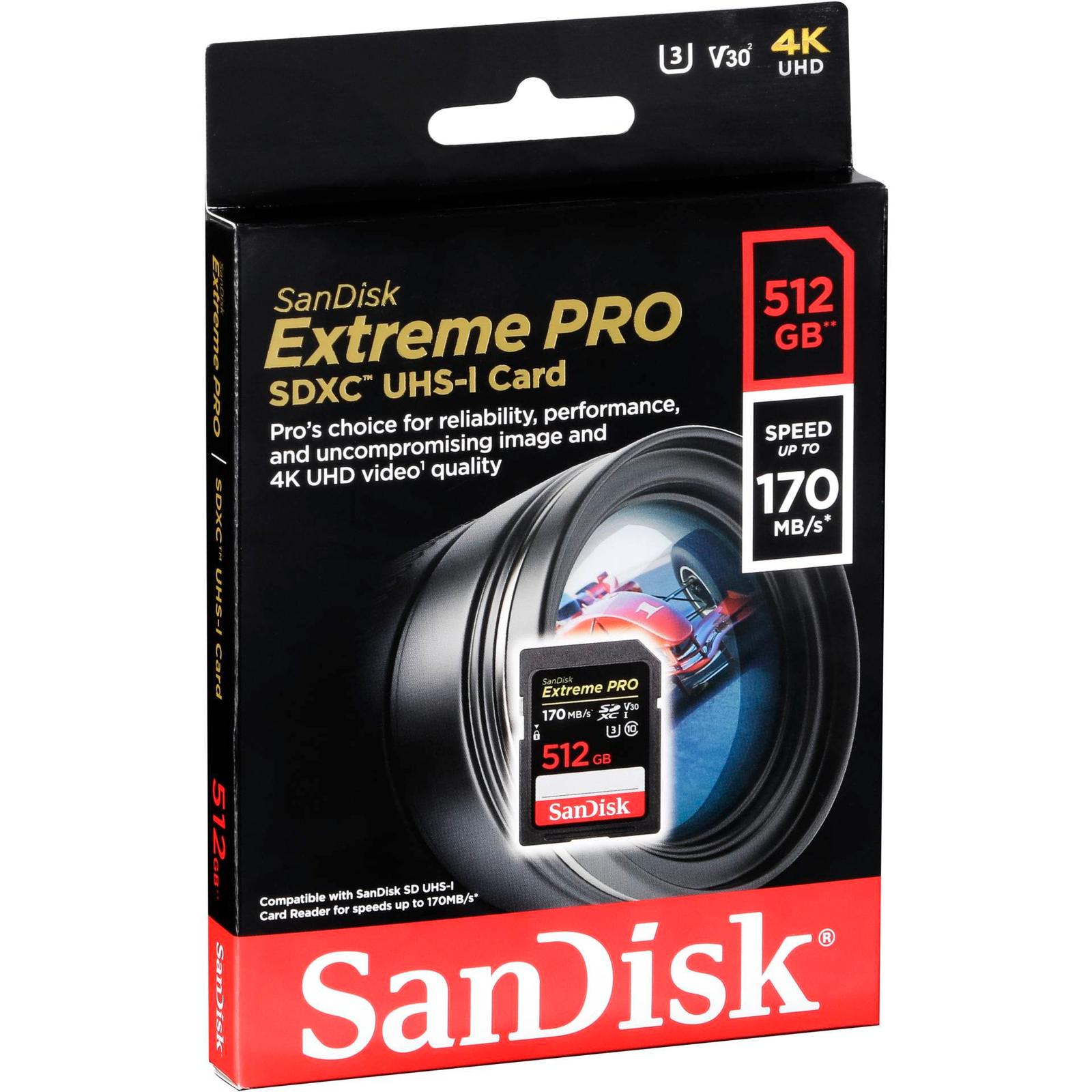 SD Karte SanDisk Extreme Pro SDXC 512GB 170MB V30 U3 SDSDXXY-512G-GN4IN